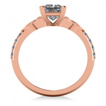Princess Cut Diamond Celtic Knot Engagement Ring 14K Rose Gold 1.50ct