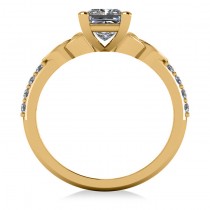 Princess Cut Diamond Celtic Knot Engagement Ring 14K Yellow Gold 1.50ct
