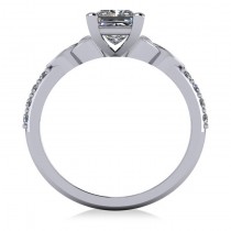 Princess Cut Diamond Celtic Knot Engagement Ring 18k White Gold 1.50ct