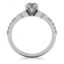 Round Diamond Celtic Knot Engagement Ring 18k White Gold 0.75ct