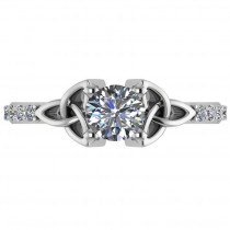 Round Diamond Celtic Knot Engagement Ring  Platinum 0.75ct