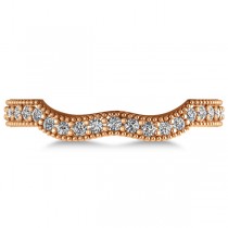Diamond Accented Contoured Wedding Band in 14k Rose Gold (0.29ct)