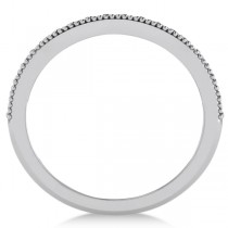 Diamond Accented Contoured Wedding Band in 14k White Gold (0.29ct)