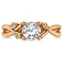 Diamond Accented Tree Engagement Ring in 14k Rose Gold (1.08ct)