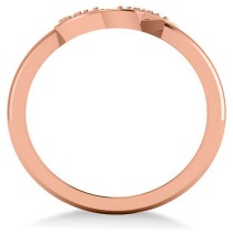 Crescent Moon and Star Diamond Ring 14k Rose Gold (0.17ct)