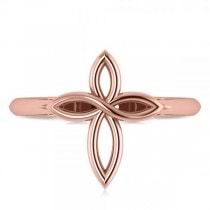 Irish Celtic Knot Cross Fashion Ring Plain Metal 14k Rose Gold