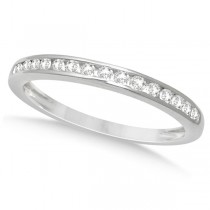 Diamond Bridal Set Engagement Ring & Band Channel Set 14K W. Gold 1.03ct