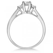 3 Stone Diamond Engagement Ring & Band Bridal Set 14K White Gold 1.00ct