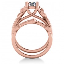Diamond Vine Leaf Engagement Ring Bridal Set 14k Rose Gold (1.00ct)