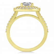 Double Halo Diamond Engagement Ring 14k Yellow Gold (2.27ct)