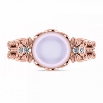 Diamond & Freshwater Pearl Fashion Ring in 14k Rose Gold (10mm) (0.10ct)