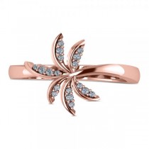 Diamond Accented Palm Tree Fashion Ring in 14k Rose Gold (0.12ct)