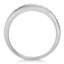 Milgrain Half-Eternity Diamond Wedding Ring 14K White Gold 0.21ctw