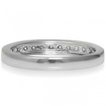 Milgrain Half-Eternity Diamond Wedding Ring 14K White Gold 0.21ctw