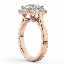 Round Halo Diamond Engagement Ring 14K Rose Gold (3.20ct)