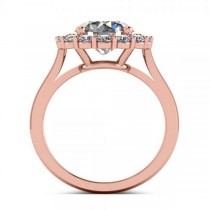 Diamond Accented Halo Engagement Ring in 18k Rose Gold (3.20ct)