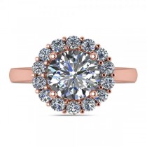 Diamond Accented Halo Engagement Ring in 18k Rose Gold (3.20ct)