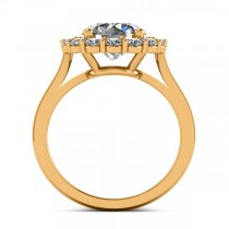 Diamond Accented Halo Engagement Ring in 18k Yellow Gold (3.20ct)