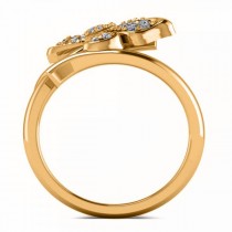 Diamond Accented Butterfly Fashion Ring in 14k Yellow Gold (0.28ct)