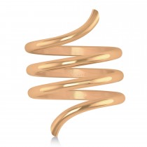 Swirl Design Plain Metal Fashion Ring14k Rose Gold