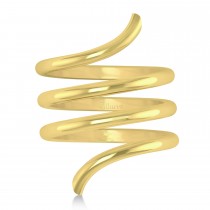 Swirl Design Plain Metal Fashion Ring 14k Yellow Gold