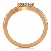Diamond Two Stone Bypass Ring 14k Rose Gold (0.50ct)