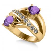 Amethyst & Diamond Ever Together 2-Stone Ring 14k Yellow Gold (2.00ct)