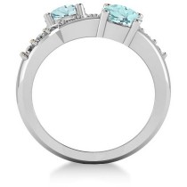 Aquamarine & Diamond Ever Together Ring 14k White Gold (2.00ct)