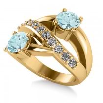 Aquamarine & Diamond Ever Together Ring 14k Yellow Gold (2.00ct)