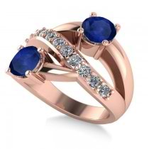 Blue Sapphire & Diamond Ever Together Ring 14k Rose Gold (2.00ct)