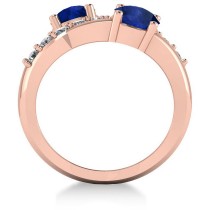 Blue Sapphire & Diamond Ever Together Ring 14k Rose Gold (2.00ct)