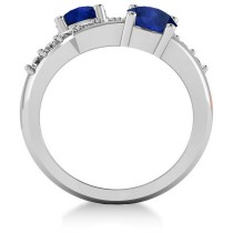 Blue Sapphire & Diamond Ever Together Ring 14k White Gold (2.00ct)