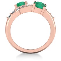 Emerald & Diamond Ever Together Ring 14k Rose Gold (2.00ct)
