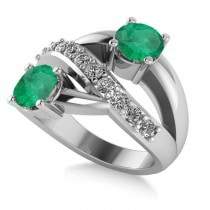 Emerald & Diamond Ever Together Ring 14k White Gold (2.00ct)