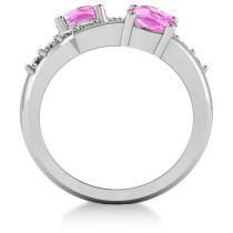 Pink Sapphire & Diamond Ever Together Ring 14k White Gold (2.00ct)