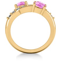 Pink Sapphire & Diamond Ever Together Ring 14k Yellow Gold (2.00ct)