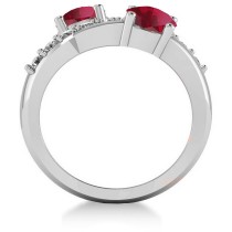 Ruby & Diamond Ever Together 2-Stone Ring 14k White Gold (2.00ct)