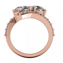 Luxury Diamond Accented Tension Two Stone Ring 14k Rose Gold (4.00ct)