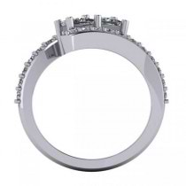 Princess Cut Two-Stone Diamond Ring w/ Accents 14k White Gold (1.24ct)