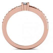 Diamond Accented Two Stone Ring 14k Rose Gold (0.51ct)