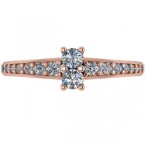 Diamond Accented Two Stone Ring 14k Rose Gold (0.51ct)