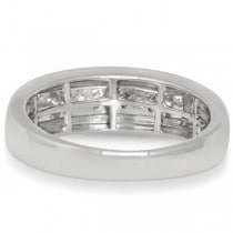 Men's Channel Set Diamond Wedding Ring 14K White Gold 0.75ctw