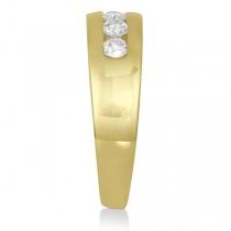 Men's Channel Set Diamond Wedding Ring 14K Yellow Gold 0.75ctw