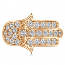 Diamond Hamsa Hand of God Fashion Ring 14k Rose Gold (0.82ct)