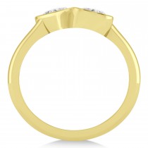 Diamond Two Stone Heart Bezel Set Ring 14k Yellow Gold (1.00ct)