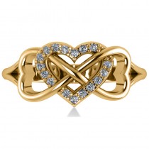 Infinity Heart Diamond Accented Fashion Ring 14k Yellow Gold (0.17ct)