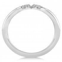 Diamond Novelty Double Loop Ladies Ring 14k White Gold (0.22ct)