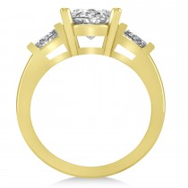 Oval & Baguette Cut Diamond Engagement Ring 14k Yellow Gold (3.30ct)
