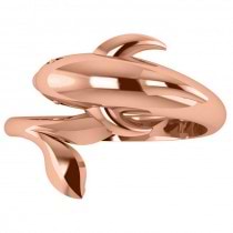 Summertime Dolphin Fashion Ring 14k Rose Gold