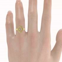 Diamond Antique Style Milgrain Edge Ring 14k Yellow Gold (0.49ct)